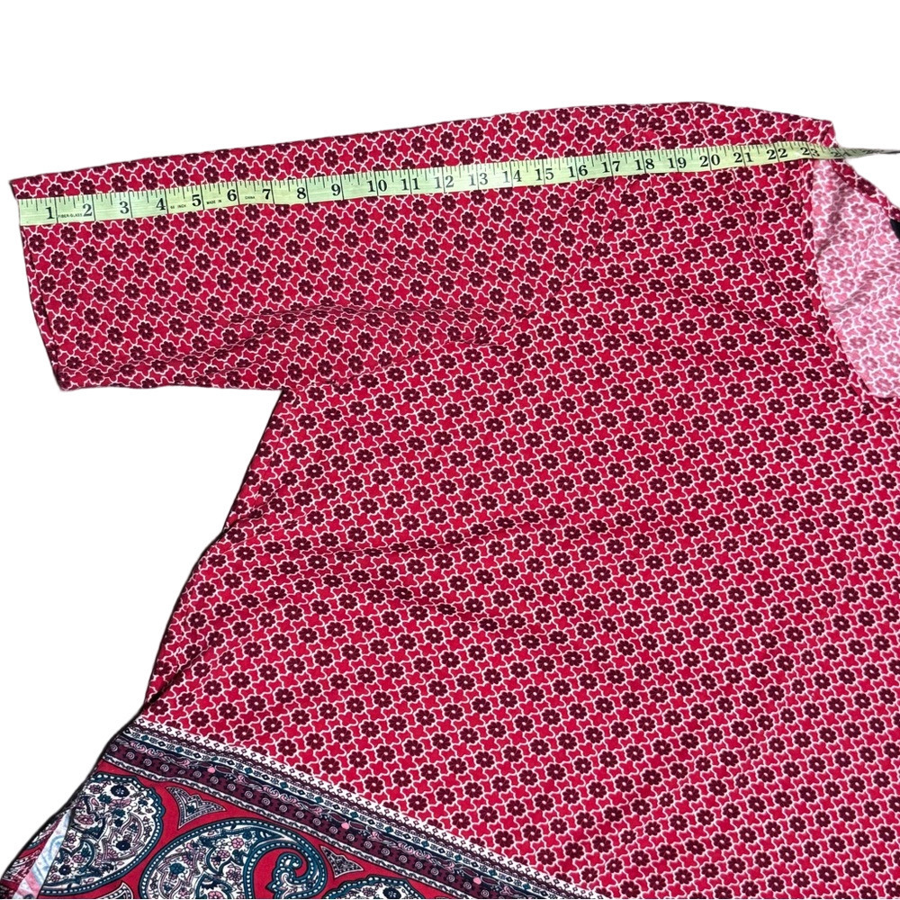 Ulla Popken Floral & Paisley Vneck Cotton Blouse Top Women Size 28/30 - Picture 11 of 12